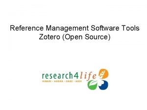 Reference Management Software Tools Zotero Open Source Overview