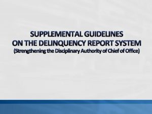 Delinquency report sample