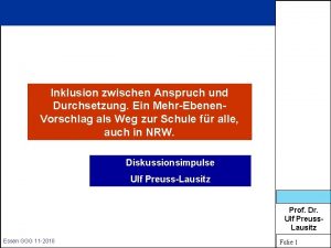 Inklusion zwischen Anspruch und Durchsetzung Ein MehrEbenen Vorschlag