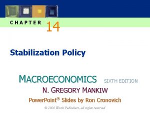 CHAPTER 14 Stabilization Policy MACROECONOMICS SIXTH EDITION N