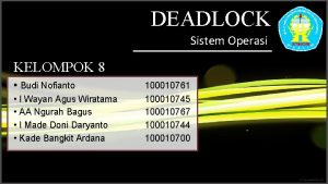 Kesimpulan deadlock