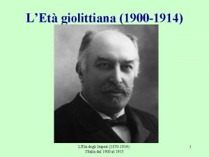 Età giolittiana Età giolittiana
