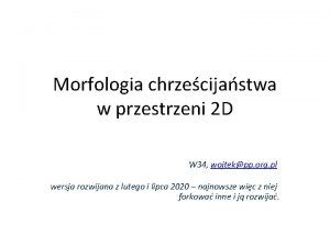 Morfologia chrzecijastwa w przestrzeni 2 D W 34