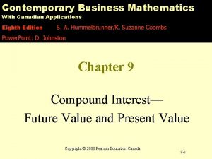 Contemporary Business Mathematics With Canadian Applications Eighth Edition