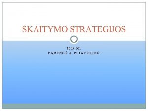 Skaitymo strategijos