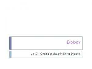 Cycling of matter definition biology