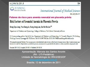 Fatores de risco para anemia neonatal em placenta