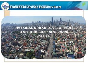 National urban development and housing framework