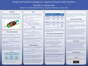 Energy and Enstrophy Investigations in Regularized NavierStokes Equations Energy and Enstrophy Investigations in Regularized NavierStokes Equations