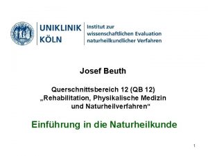 Josef Beuth Querschnittsbereich 12 QB 12 Rehabilitation Physikalische