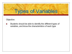 Nominal variable examples