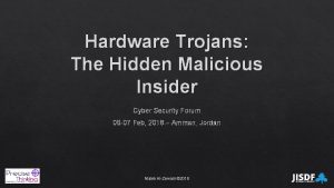 Hardware Trojans The Hidden Malicious Insider Cyber Security