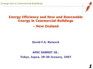 Energy Use in Commercial Buildings Energy Efficiency and