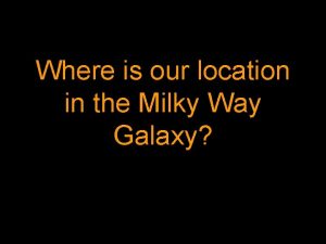 Our location in the milky way