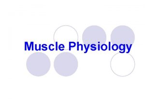Muscle Physiology Muscle activity The muscle contraction is