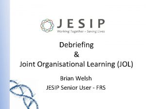 Joint organisational learning