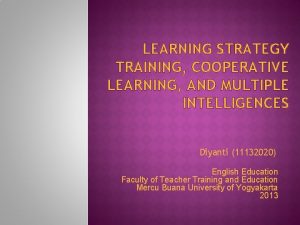 Learning strategy training
