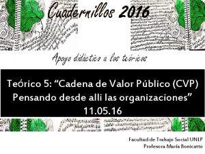 Terico 5 Cadena de Valor Pblico CVP Pensando