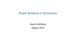 Power distance formula