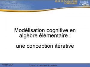 Modlisation cognitive en algbre lmentaire une conception itrative