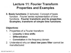 Fourier transform of x Fourier transform of x