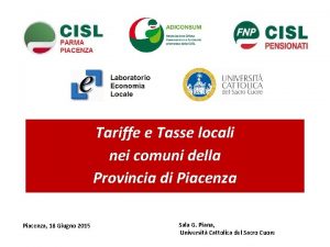 Tariffe e Tasse locali nei comuni della Provincia