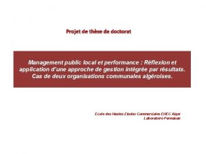 Doctorat management de projet