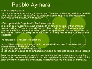 Pueblo Aymara v Ubicacin geogrfica se ubica en