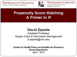 Propensity Score Matching A Primer in R David