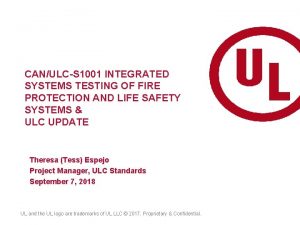 Ulc s1001 certification