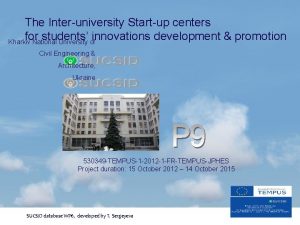 The Interuniversity Startup centers for students innovations development