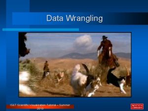 Data Wrangling IST Scientific Visualization Tutorial Summer 2010