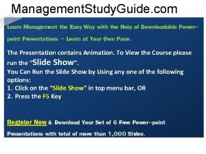 Management Study Guide com Learn Management the Easy