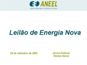 Leilo de Energia Nova 29 de setembro de