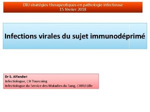 DIU stratgies therapeutiques en pathologie infectieuse 15 fvrier