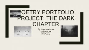 Poetry portfolio project examples