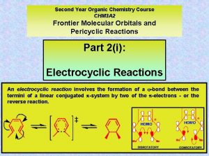 Second Year Organic Chemistry Course CHM 3 A