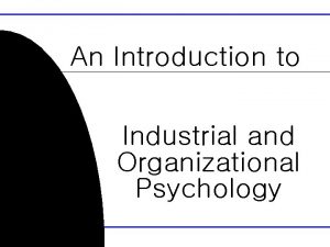 Introduction to industrial psychology