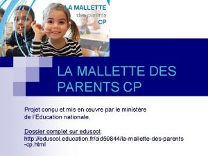 Mallette des parents cp