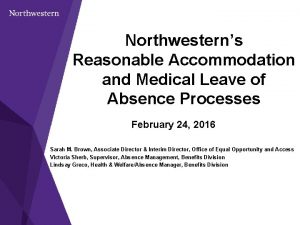Northwesterns Reasonable Accommodation and Medical Leave of Absence