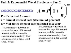 How to solve exponential word problems