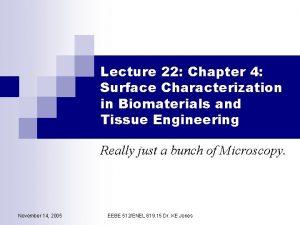 Lecture 22 Chapter 4 Surface Characterization in Biomaterials
