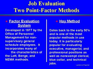 Point factor method Point factor method