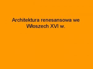 Architektura renesansowa