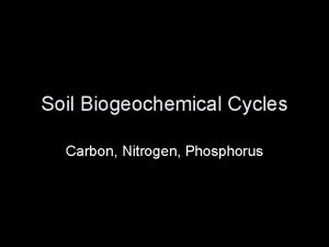 Soil Biogeochemical Cycles Carbon Nitrogen Phosphorus Refer to