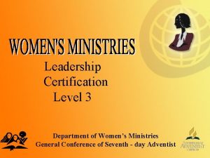 Women's ministries leadership certification program