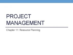 Resource planning definition in project management