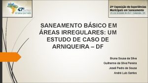 SANEAMENTO BSICO EM REAS IRREGULARES UM ESTUDO DE