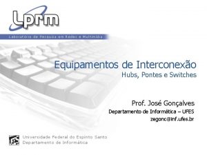 Equipamentos de Interconexo Hubs Pontes e Switches Prof