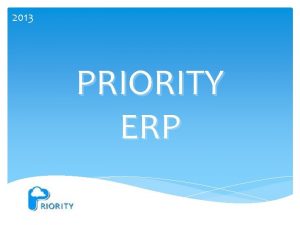 Priority erp tutorial